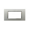 PLACCA 8004BL-3 4P SILVER COMPATIBILE BTICINO LIVING INTERNATIONAL E LIGHT IN VETRO